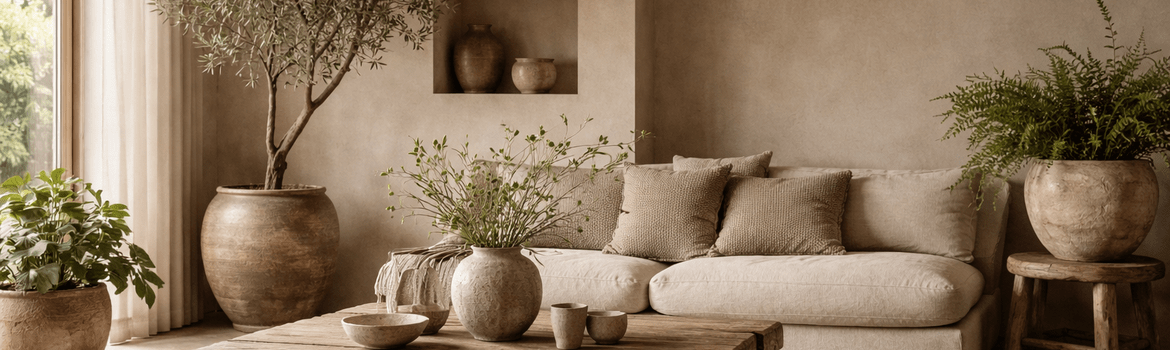 Wabi-sabi interjeras: kodėl gyvi ir stabilizuoti augalai jam tinka idealiai?