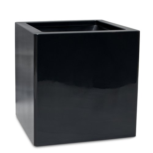 Blizgus juodas vazonas, 80 x 80 x 80 cm