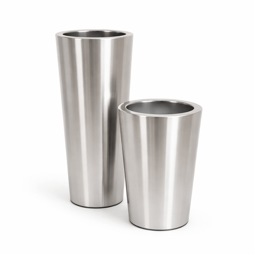 Aukštas apvalus metalinis vazonas 1