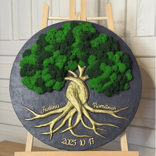 Stabilizuotų samanų dekoracija "Meilė"