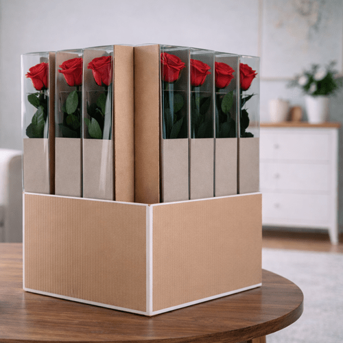 20 vnt.stabilizuotų raudonų rožių puokštė, 50 cm ilgio 1