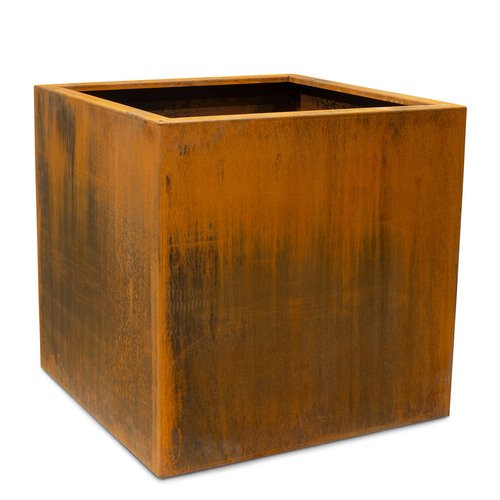 Corten plieno vazonas kubo formos, 68 x 68 x 68 cm 
