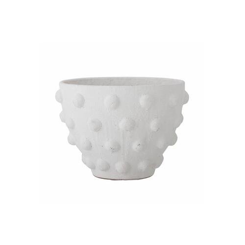 Baltas taškuotas vazonas