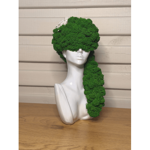 Stabilizuotų samanų dekoracija "Balta panelė" 6