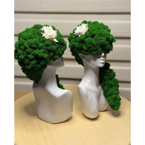 Stabilizuotų samanų dekoracija "Balta panelė" 7