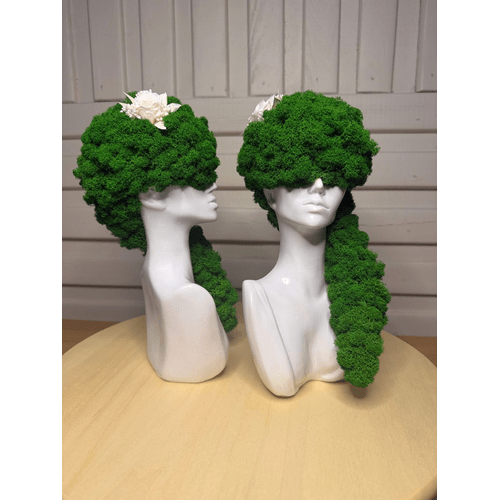 Stabilizuotų samanų dekoracija "Balta panelė" 8