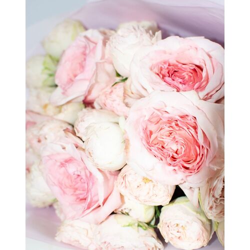 Bijūninių rožių puokštė 3