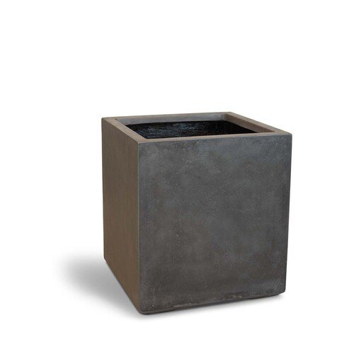 40 x 40 x 44 cm betono vazonas, tamsiai pilkas