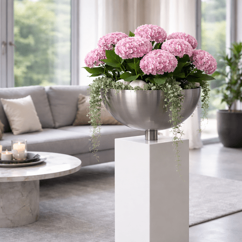 Vazonas ant balto stovo