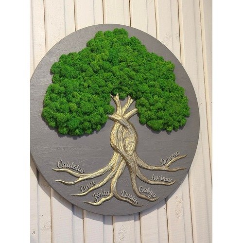 Stabilizuotų samanų dekoracija "Gyvybės medis"