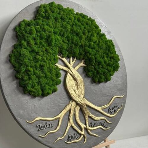 Stabilizuotų samanų dekoracija "Gyvybės medis"