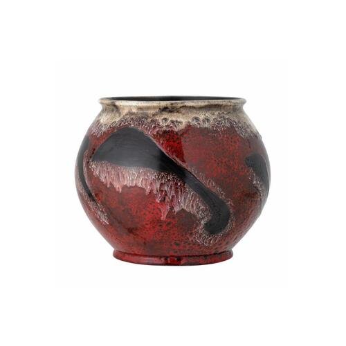 Raudonai margas vazonas