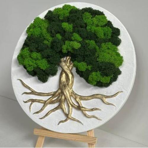 Stabilizuotų samanų dekoracija "Gyvybės medis"