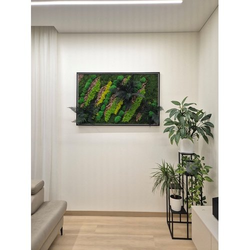 Stabilizuotų samanų paveikslas su LED apšvietimu 1