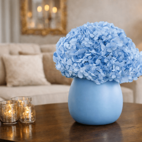 Stabilizuota hortenzijos šakelė, žydra