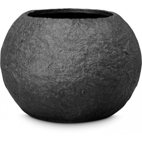 Ø60x43cm vazonas Rocky Globe 60, black granite