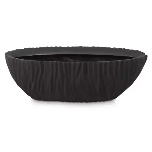 Stilingas aliuminio vazonas, 75x25/25 cm, juodas