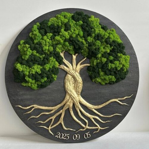 Stabilizuotų samanų dekoracija "Gyvybės medis"